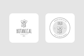 Minimal feminine modern botanical floral organic natural abstract mistletoe classical floral logo design

