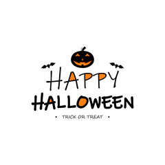 Happy Halloween Spooky glowing pumpkin background vector