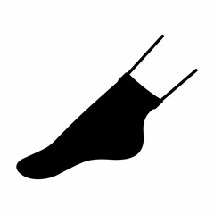 Human foot in a black short sock