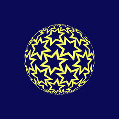 Sphere with geometric ornament. Vector illustration.
