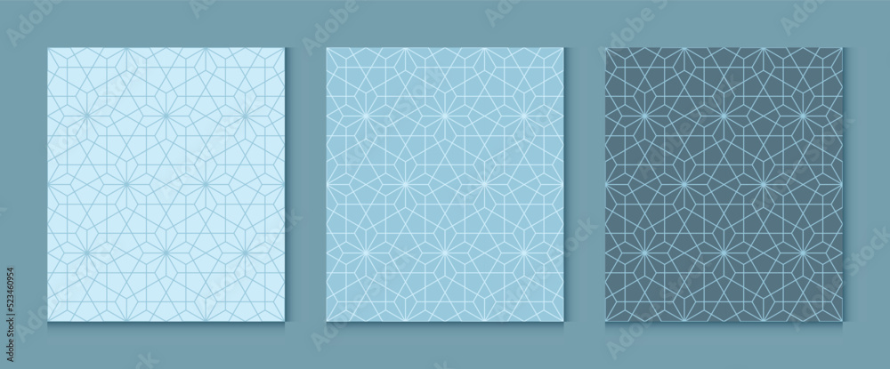 Poster background pattern seamless geometric line abstract blue tone luxury design vector. geometric patter