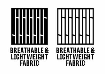 "Breathable and Lightweight Fabric" vector information sign