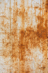 weathered and rusted white metal surface