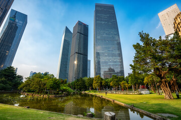 Street view of Guangzhou Zhujiang New Town Financial Center