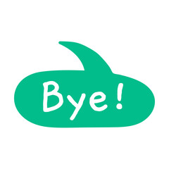 Colorful speech bubbles with text BYE. Online chat words, message, internet dialog. Can be used for social media, online application, communication concept