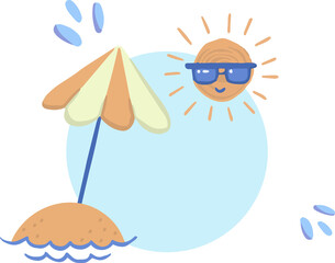 summer illustration on transparent background