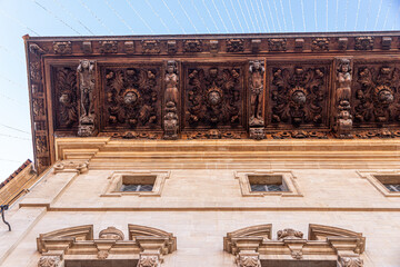 Palma de Mallorca, Spain. The famous Baroque wooden eaves of the Ajuntament de Palma (Palma City Hall, also called Cort © J. Ossorio Castillo
