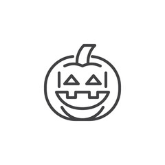 Funny pumpkin line icon
