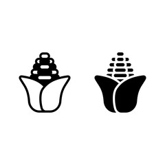 corn icon with solid line and glyph style. Suitable for website design, logo, app and UI.