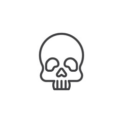 Spooky skull line icon