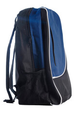 Blue backpack side view isolated transparent background png