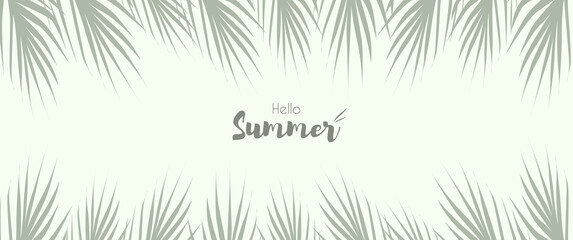 Summer card design with leaves and some decoration elements, summer event, summer sale, hello summer card design, can be used for summer event design concept or template