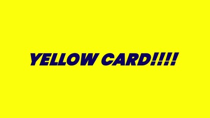 Yellow card text in football with yellow background.