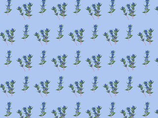 floral pattern with gentian flowers.