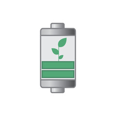 eco green battery vector icon. flat design.
