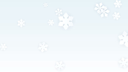 Christmas  Vector Background with Falling Snowflakes. Isolated on Red Background. Realistic Snow Sparkle Pattern. Snowfall Overlay Print. Winter Sky. Papercut Snowflakes.