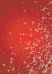 Vector Magical Glowing Background with Silver White and Purple Falling Stars on Red. Sparkle Star Night Cover and Card Design. Christmas and New Year Poster. Glittery Confetti Frame.