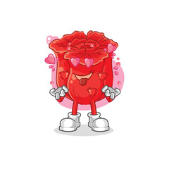 rose fallin love vector. cartoon character