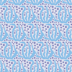 Hand drawn surface design, colored seamless pattern, .squiggly lines