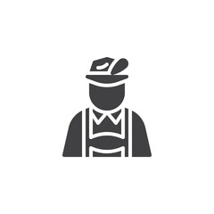 Bavarian man vector icon