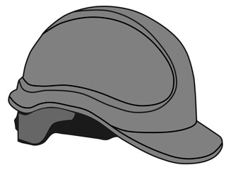 The safety helmet for construction and safety job vector black and white
