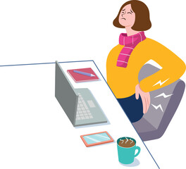 Back pain caused by office syndrome.