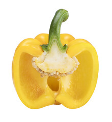 Fototapeta na wymiar Yellow Bell pepper isolated on white background, Sweet pepper isolated on a white background With png file.