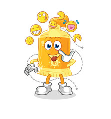 sunscreen laugh and mock character. cartoon mascot vector