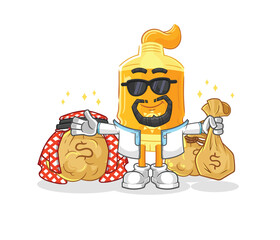 sunscreen rich arabian mascot. cartoon vector