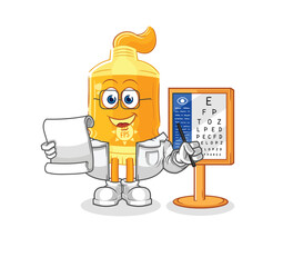 sunscreen oculist cartoon. cartoon mascot vector