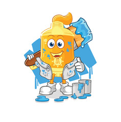 sunscreen painter illustration. character vector