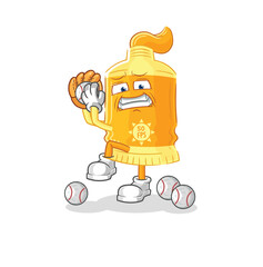 sunscreen baseball pitcher cartoon. cartoon mascot vector