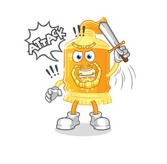 sunscreen knights attack with sword. cartoon mascot vector