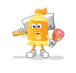 sunscreen Butcher illustration. character vector