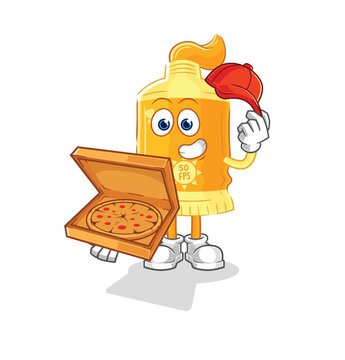 recommend clip art: sunscreen pizza delivery boy vector. cartoon character
