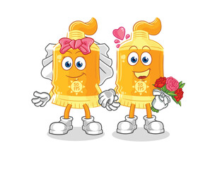 sunscreen wedding cartoon. cartoon mascot vector