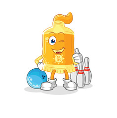 sunscreen play bowling illustration. character vector