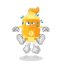 sunscreen fart jumping illustration. character vector