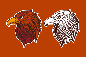 eagle head mascot vector illustration cartoon style
