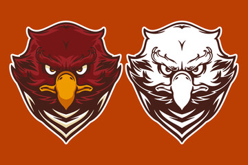 eagle head mascot vector illustration cartoon style