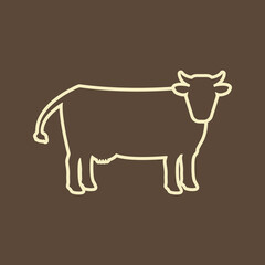 A simple illustration of a cow's outline.