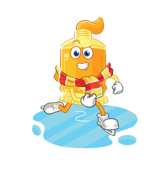 sunscreen ice skiing cartoon. character mascot vector
