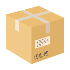 Fototapeta premium Closed box flat icon. Open paper and carton packages isolated vector illustration. Shipping, delivery and storage packaging