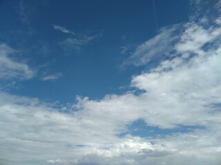 clear sky view with white clouds