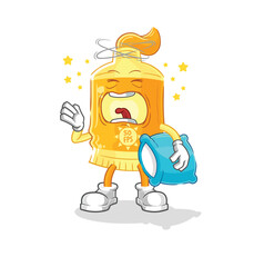 sunscreen yawn character. cartoon mascot vector