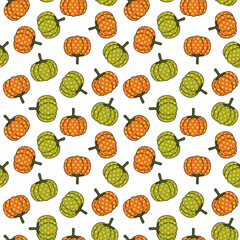 Seamless pattern with pumpkin dots. Pattern for decorating Thanksgiving.