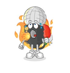 mic eat hot chilie mascot. cartoon vector