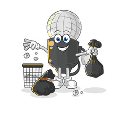 mic Throw garbage mascot. cartoon vector