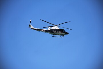 Fototapeta na wymiar Carabinieri Chopper in the sky.