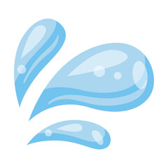 Water splash flat icon. Vector illustration of sea waves, fountain spray, wet surface, drop shapes. Water symbol